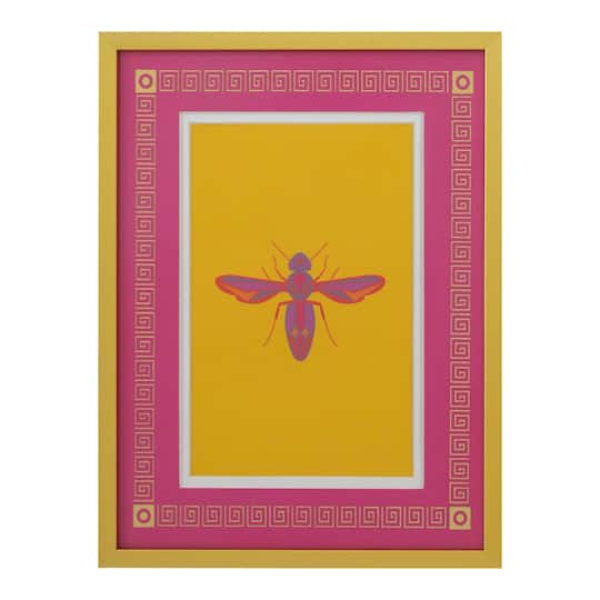 Jonathan Adler x Michaels; Jonathan Adler x Michaels 4" x 6" Gold & Pink Greek Key Matted Metal Tabletop Frame; Category:Frames; Image:1